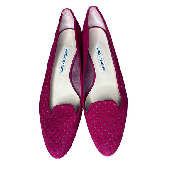 Manolo Blahnik Sharifac suede perforated loafers - Picture 6 of 9